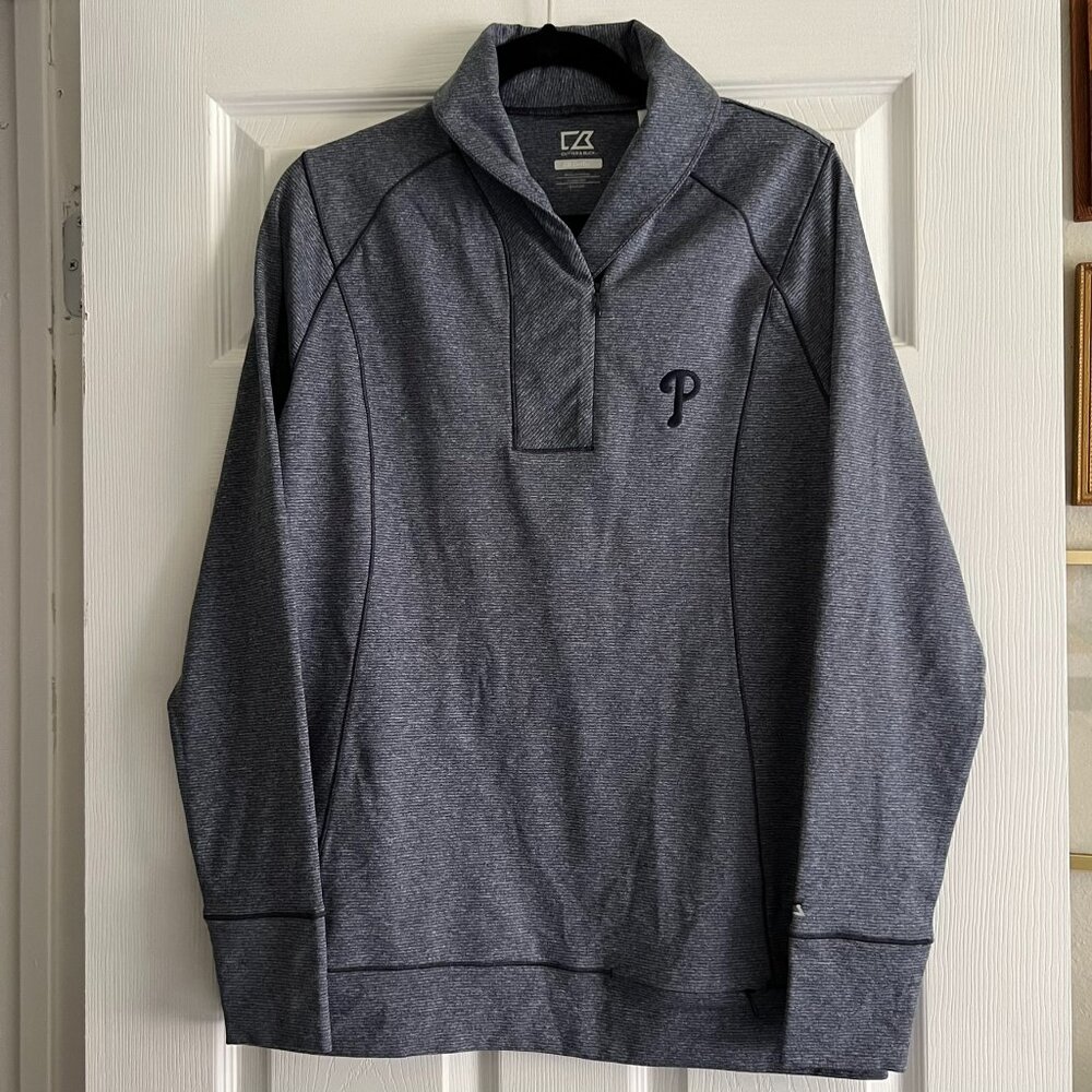 Cutter & Buck DryTec Shoreline Half Zip Pullover Phillies Blue Women's Size L